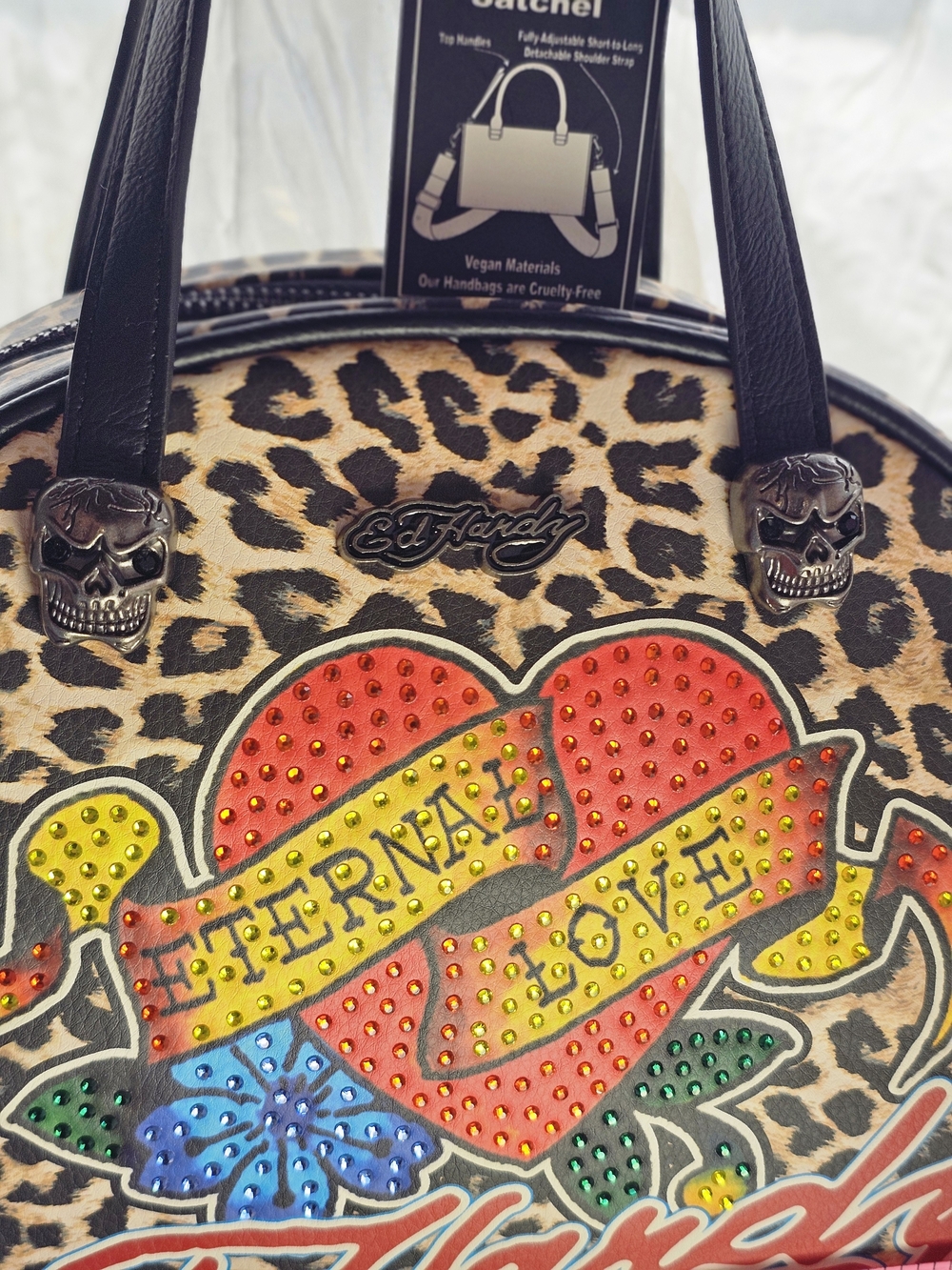 Ed Hardy Women's Leopard Print 'Eternal Love' Convertible Tote - Multicolor - Picture 11 of 17